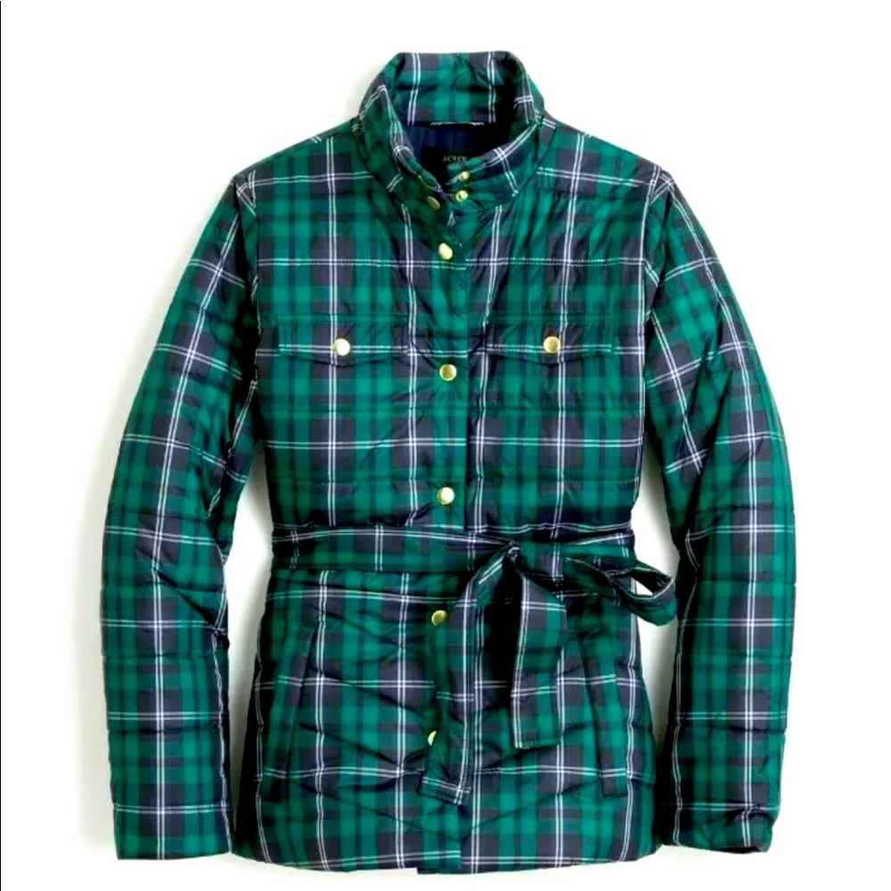 Jcrew tartan plaid puffer jacket XXS